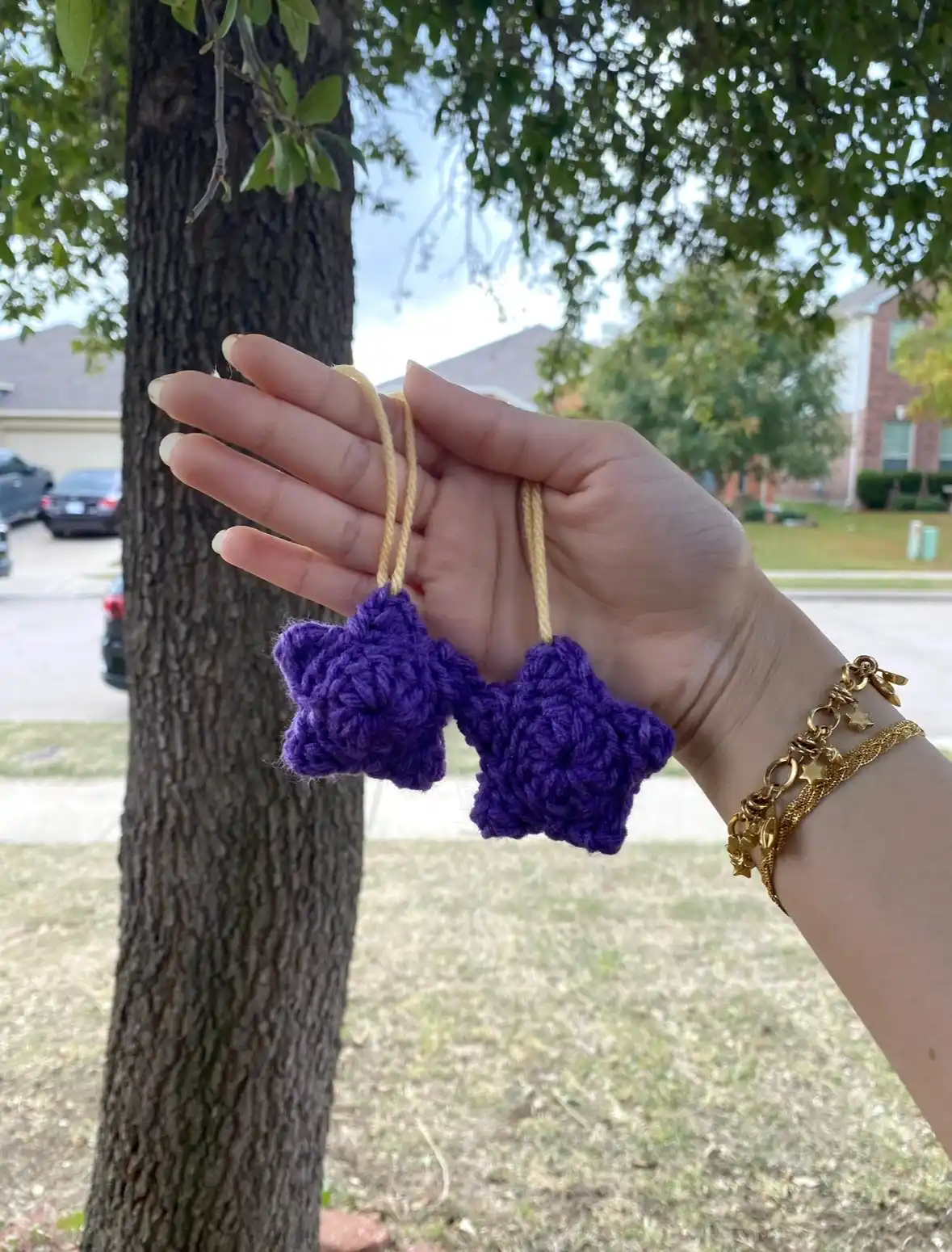 Handmade Crochet Star Charm (purple)